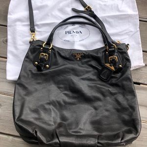 Prada Convertible Buckle Large Tote -soft calfskin